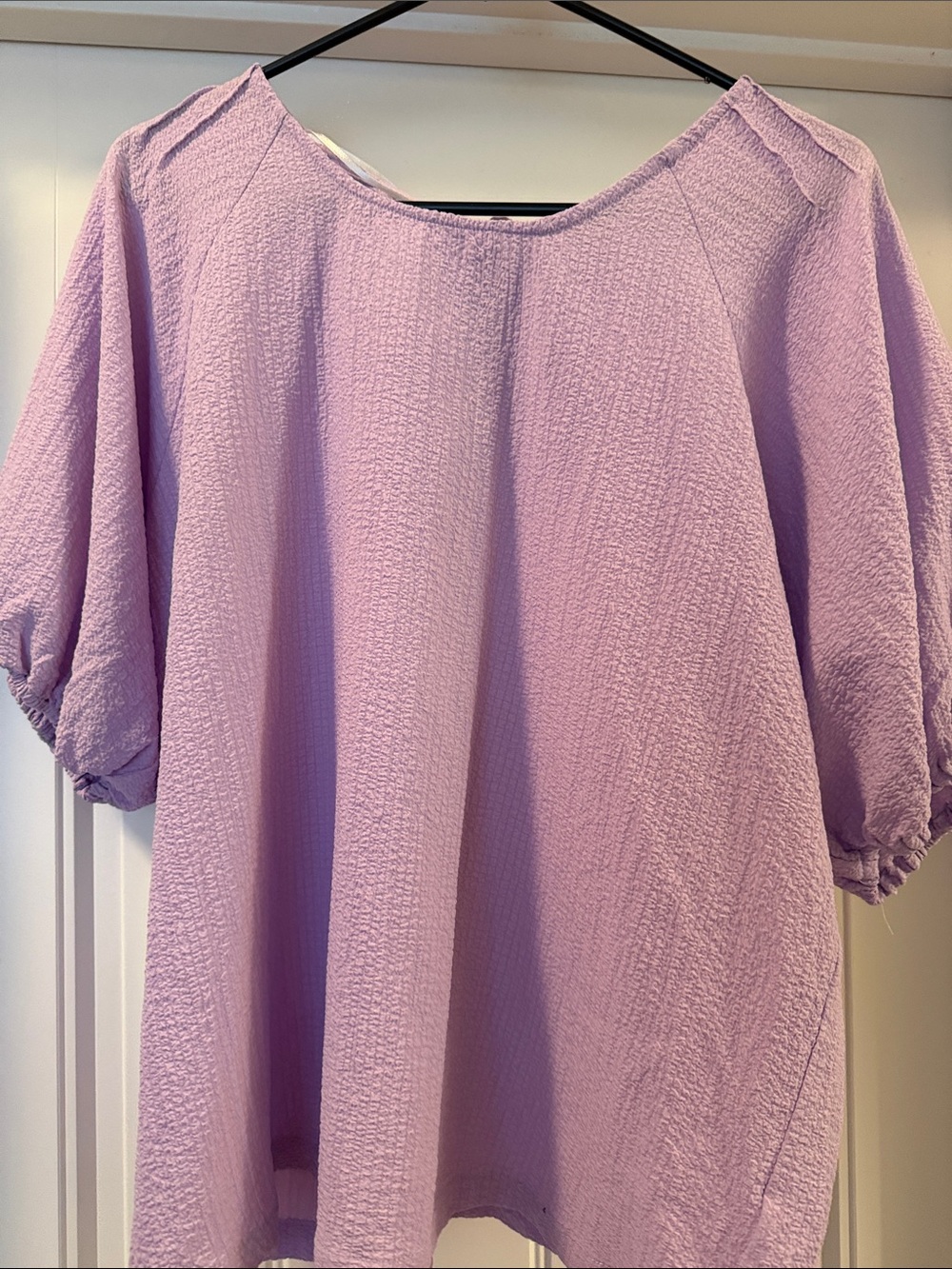 Relaxed Lilac Puff-Sleeve Top by GiGio plus